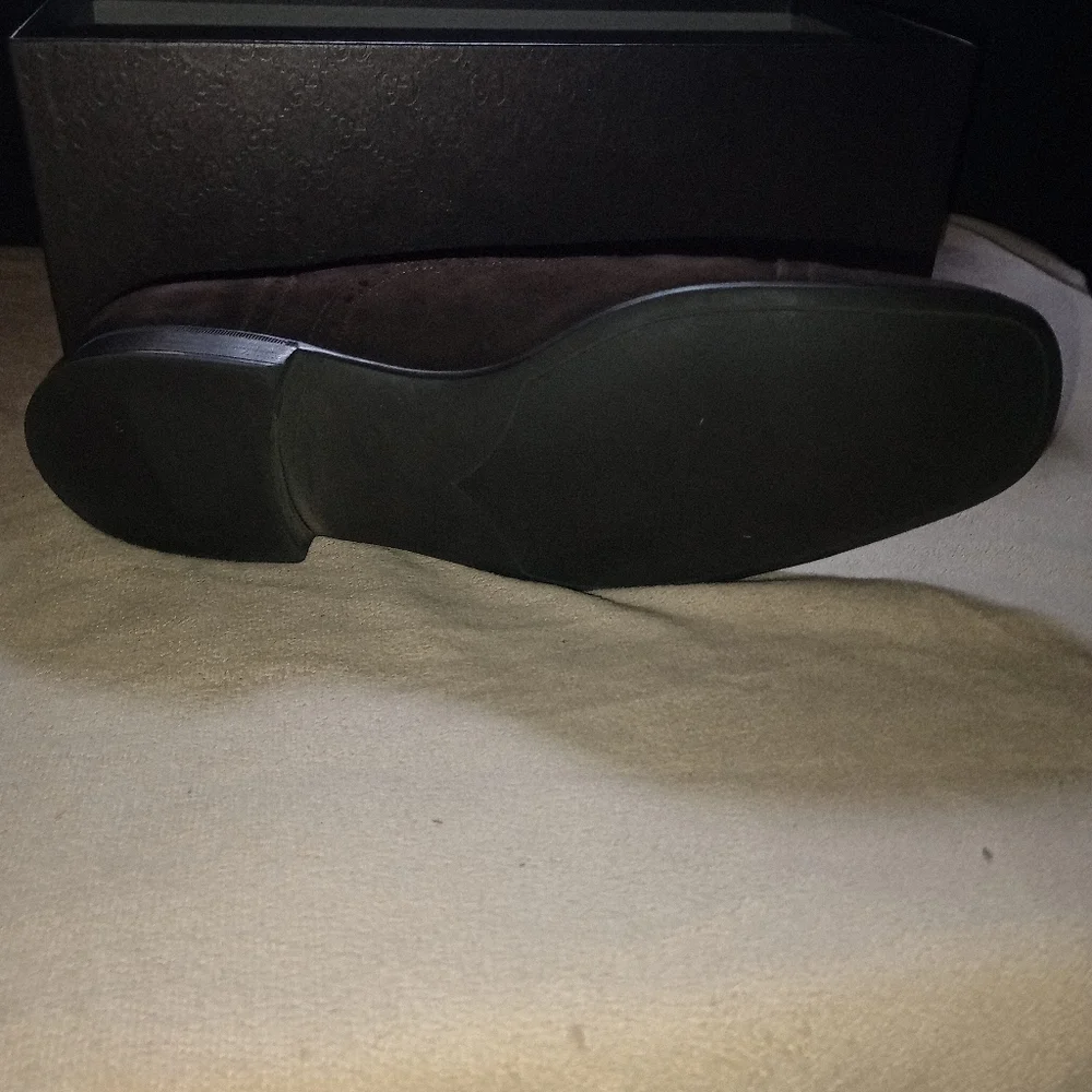 IOB Gucci Bamboo Accent Suede Brogues Men's Size: 9 - Picture 11 of 15